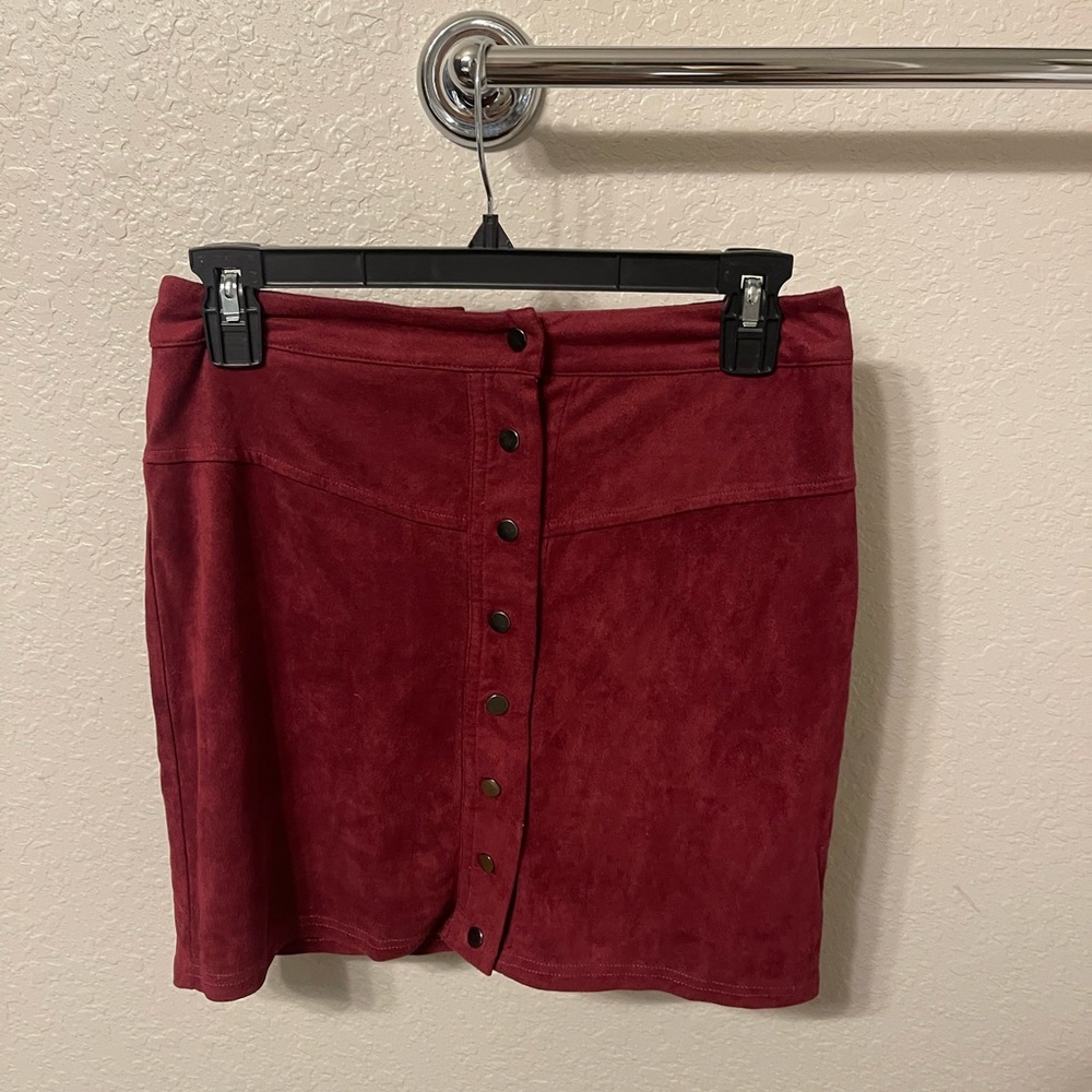 Maroon Suede Skirt
